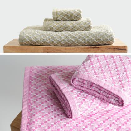 Woven Grid Gauze Towel Set