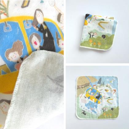 Customized｜ Digital Print Cotton Gauze Handkerchief