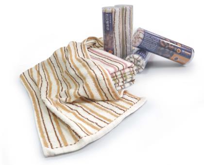 Vertical striped coffee yarn sports towel