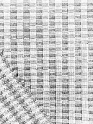 Two-Tone Flat Wavy Check Jacquard Stretch Knit