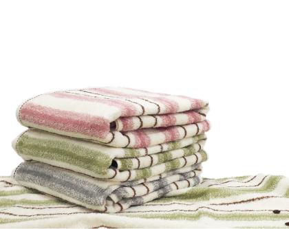 Vertical striped coffee yarn bath towel