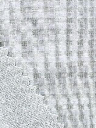 Two-Tone Mini Wavy Check Jacquard Stretch Knit