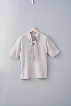 100% Cashmere Bow-Tie Short Sleeve Sweater