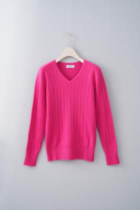100% Cashmere Solid V-Neck Sweater